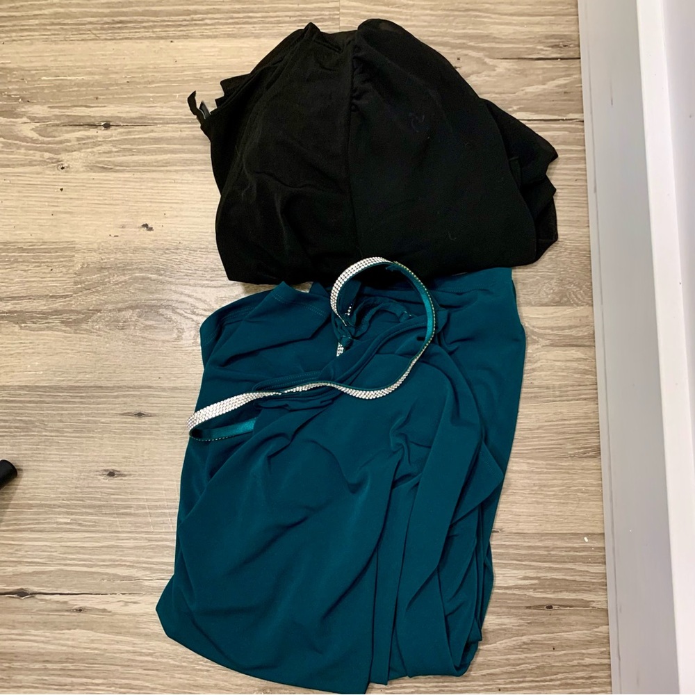 Torrid Tops LOT OF 2 Tank Plus Size 4X Green Bling Cami Black Sheer Long Sleeve